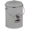Relaxdays Pattumiera da Cucina per Umido, Cestino Organico da 5,5 L, Secchio Rifiuti Compost con Filtri Antiodore, Ferro