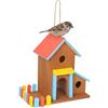 Relaxdays Casetta per Uccelli in Legno da Appendere, 30,5 x 33 x 19 cm, per Giardino e Balcone, Multicolore
