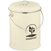 Relaxdays Pattumiera da Cucina per Umido, Cestino Organico da 5,5 L, Secchio Rifiuti Compost con Filtri Antiodore, Ferro