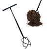 Relaxdays Kralle da Giardino con Manico, 4 zinken, Antiscivolo, 100 cm, diserbo e Coltivazione, Acciaio, Nero