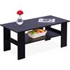 Relaxdays Tavolino Relaxdays, HLP: 53,5x100x50 cm, tavolino da Salotto con ripiano Inferiore, tavolino Moderno, Nero