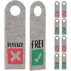 Relaxdays Cartello "Occupato Libero" per Porta, Set da 10, Targhetta Bagno Non Disturbare Bilaterale in Feltro, Grigio