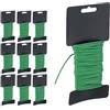 Relaxdays Filo per Piante Rampicanti, Set da 10, 10m di Lunghezza, Ø 2,5 mm, Legacci per Pomodori e Ortaggi, Verde