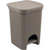 BELLI E FORTI - Pattumiera Intreccio 6 litri Tortora - h28,8x21x20 cm