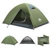 Night Cat tenda da 2 persone per escursionismo: tenda da campeggio impermeabile e leggera per due persone, per escursionismo in montagna all'aperto con pali in alluminio e telo antipioggia verde