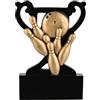 SilverTrophy: Trofeo da bowling, premio per la notte del gioco della famiglia, regalo per feste per bambini, regalo per feste di Natale in ufficio, premio gettone, club pub league, mini tazza nera e