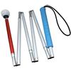 VISIONU Alluminio Bastone Bianco Pieghevole,6 Sezioni, Con Punta Roller,Per Non Vedenti (130 cm (51.2 pollici), Blu Impugnatura)