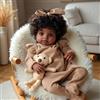 BABESIDE Bambole Reborn Nera - Bambola Africana Realistica da 20 Pollici che Sembra Vera, Corpo in Tessuto Morbido, Reborn Femmina con Vestiti e Accessori per Bambini dai 3 Anni in su