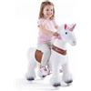 PonyCycle Ufficiale Classico Modello U Unicorno da Cavalcare Peluche Cavalcabile per Bambini(con Freno e Suono/Altezza 76 cm/Taglia 3 per Età 3-4) Unicorno Bianco Ux304