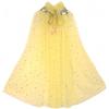 Proumhang Capo Principessa per Ragazze,Mantello Principessa Colorato,Paillettes Scintillanti Tulle Principessa Fancy Dress,Halloween Carnevale Mantello Giallo L