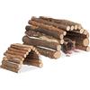 Relaxdays Ponte in Legno per Roditori, Set 2, Tunnel Criceti e Topi, Rampa Flessibile, Misure Diverse, Marrone Naturale