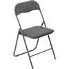 5 five simply smart 5five - sedia pieghevole in velluto grigio carbone