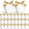 Tenare 50 Set Scatoline Portaconfetti Matrimonio con Nastro Bomboniere Comunione Sacchetti Confetti Scatoline Regalo per Battesimo Cresima Fidanzamento Promessa Nozze Compleanno Grazie Festa