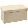 BRIAN & DANY Pouf Puff Pieghevole Stoccaggio Ottomano Poggiapiedi Sgabello Contenitore Cassapanca Pieghevole, Beige - Tessuto Come Lino, 76 x 38 x 38 cm