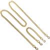 Cattaneo Accessori Metallici Cattaneo - Catena per Borsa in Alluminio Resistente, Catena Borsa con Moschettoni per Borse in Colore Oro - 2 Catene Maglie Piccole di Misura 120 e 50 cm per Accessori Moda Donna, Made in Italy