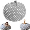 Ulluthu Sacco Stoccaggio, Borsa Portaoggetti per Giocattoli Peluche Sacci Porta Peluche con Chiusura Lampo Pieghevole Sedia Sacchetto Sacco di Fagioli per Animali di Peluche(No Filling,24 inc)
