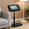 Hengrongshen Tavolino girevole a 360° regolabile in altezza, tavolino da caffè per spazi stretti, con slot per telefono e tablet, per soggiorno, camera da letto (nero)