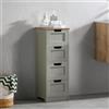Bath Vida Priano Mobiletto da Bagno con 4 Cassetti, in Legno, Grigio, Grey Bathroom 4 Drawer Floor Cabinet