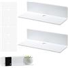 HENGBIRD Set di 2 mensole da parete galleggianti bianche, in acrilico, piccole mensole autoadesive per camera da letto, bagno, cucina, soggiorno, ufficio, sala giochi