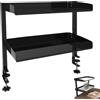 Mocoli Organizer da scrivania, a 2 ripiani, mensole, ordinato, bloccabile, per ufficio e casa, 44 x 22 x 39 cm, nero