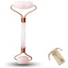 Sun & Sia Roller Quarzo Rosa Massaggiatore Viso Massaggiatore, Rullo di Pietra Naturale + Copertura Protezione, Massaggio Viso Anti Aging, Riduce Linee Fini, Stimola la circolazione sanguigna, Pelle