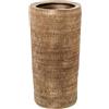 DRW Portaombrelli rotondo in ceramica con strisce verticali in oro 50x25x25 cm