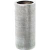 DRW Portaombrelli rotondo in ceramica con strisce verticali in argento 50x25x25 cm