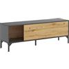 DEKIT GRUPO RIMOBEL LAK Mobile TV basso, melammina, Grafite e Nordic, 45x133x39 cm