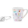 THE CONCEPT FACTORY, KA0497, Set Tazze Merci Maitresse con Infusore per Il tè, Stoviglie Eleganti e Colorate, Pratiche e Durevoli, Rosso, Taglia Unica