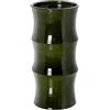 DRW Portaombrelli rotondo a forma di bambù in ceramica verde lucido 50x25x25 cm
