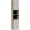 trendteam smart living - PureBliss - Mobile alto - Cashmir grigio chiaro - Effetto scanalato - 2 scomparti aperti + 4 ripiani - 40 x 186 x 31 cm - Armadietto bagno con eleganti manici in metallo