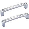 SYDARSYN 2 pezzi Pomelli di Cristallo Stile Europeo Porte dei Mobili Tirare Maniglia Cucina Armadi Cassetti Armadietti Credenza Strass Trasparenti Maniglie per Mobili 96mm