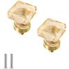 SYDARSYN 2 Pezzi Champagne Trasparente Cristallo Vetro Manopola Armadio Maniglia Tirare Cucina Cassetto Porta Maniglie per Armadietti Tirare Pomelli Singolo Foro