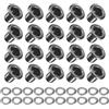 METALLIXITY Occhielli con Rondelle (8 x 4 x 7mm) 100pz, Kit Grommet Rame ]Cromato Cromato - per Pelle Tela Abbigliamento Fai-da-Te Artigianato Creazione, Scuro Grigio