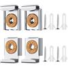 Caianwin 4 fissaggi per specchi senza cornice, staffe con tasselli e viti, clip a specchio con molla adatte per bagno e toilette