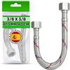 ONIX TECH Tubo Corazzato 40 cm Femmina 3/8" x Femmina 3/8" DN8 DE13 - Tubo Flessibile Realizzato in Acciaio Inox Temperatura max 70°C Pressione Esercizio 10 bar - Garanzia di 5 Anni - MADE IN SPAIN - ONIX TECH