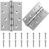 JIASI&JIESY 2 Pezzi Cerniere per Legno 4 Pollici, 100×75X2,3mm Cerniere Acciaio Inox per Porte in Legno Pesanti, con 16 Inox Viti