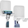 Caianwin 2 Pezzi Ganci Adesivi Acciaio Inox, Appendi Porta Asciugamani Inox Bagno Antiruggine Ganci Adesivi - Bagno e Cucina Porta Asciugamani Senza Trapano