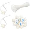 Wahsure Piccolo morsetto adesivo per cavi autoadesivo 20 x 20 mm e fascette da 150 mm ciascuno, 100 pezzi, bianco, morsetto per cavi, fissaggio di montaggio, supporto per casa e ufficio gestione dei cavi