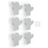 Poliplast - Set da 6 Pomelli, Design fantasma per Armadio e Cassetti e cameretta bambini, Articolo 427FANTASMA, Verniciato a mano, Colore Grigio