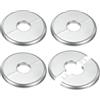 M METERXITY 4-Pack Flangia Divisibile Da Parete Per Tubo OD 0.8 Pollici/20mm Piastra ABS Autoadesiva Copritubo Rotondo Per Tubi Dell'acqua/Rubinetti [Tono Argento]