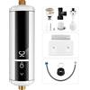 Strixorn Mini scaldabagno istantaneo da 220 V 3500 W con indicatore di temperatura, scaldabagno compatto per l'uso sotto il lavandino, in cucina o in bagno con indicatore di temperatura (bianco)