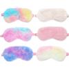 EUPSIIU 6 Pezzi Simpatiche Mascherina per Dormire in Peluche, Maschera Occhi per Dormire Antiluce per Donna, Benda Occhio Traspirante Maschera di Sonno Copertura degli Occhi per Bambina Ragazzi