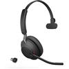 Jabra Evolve2 65 Wireless PC Headset - Noise Cancelling, Tutte le piattaforme, Dongle USB-C, Nero, Mono