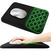elzle Tappetino Mouse Ergonomico con Poggiapolso, Gaming Mouse Pad con Memory Foam, Base Antiscivolo, Superficie Impermeabile per Ufficio, Gaming, Nero