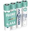ANSMANN 4x Telefono Phone Batterie Ricaricabili Mini Stilo AAA - 800 mAh 1,2 V NiMH - Pila a Ricarica Veloce - Telefoni Cordless