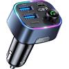 Syncwire Trasmettitore FM Bluetooth 5.4 per Auto, 48W (PD 36W e 12W) Doppio USB di Ricarica Adattatore Auto, Radio Ricevitore Wireless, Display LED, Chiamate in Vivavoce, Supporto Unità USB 64GB, Blu