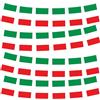 YAAVAAW Catena di bandiere da 10 m con 30 bandiere italiane, bandiere olimpiche francesi, catena di bandiere e stendardi per decorazioni EM, articoli da fan per l'Italia, bandiera italiana per decorazioni