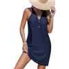CUPSHE Costume da bagno da donna, senza maniche, con scollo a V, con occhielli, estivo, da spiaggia, copricostume da bagno, nero, XS