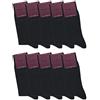 ca·wa·so - Calze da donna in 100% cotone, 10 pz Nero 39-42